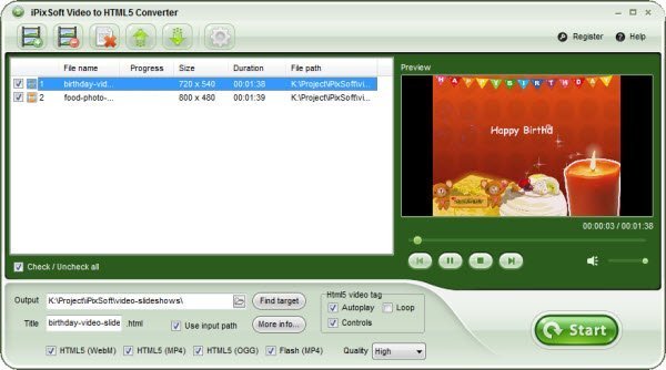 iPixSoft Video to HTML5 Converter 3.1.0.jpg